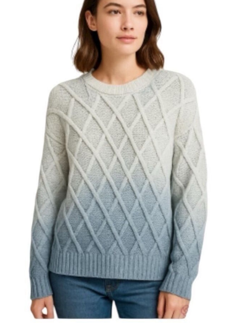 27 Miles Malibu Blue Ombr Cotton Sweater Large Euc Coastal